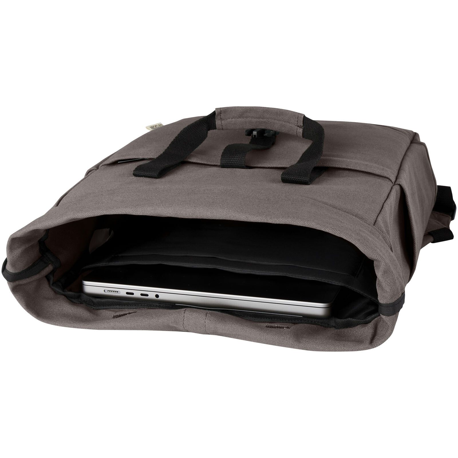 Joey 15" GRS Rolltop Laptoprucksack aus recyceltem Canvas 15 L - grau-476