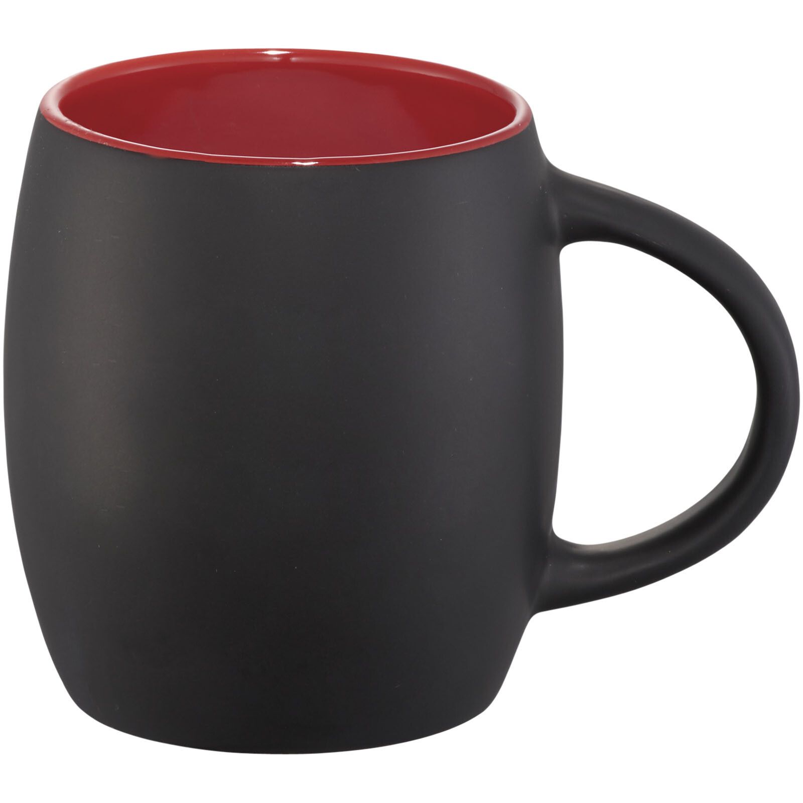 Hearth 400 ml Keramiktasse mit Holz Untersetzer - schwarz -  rot-359