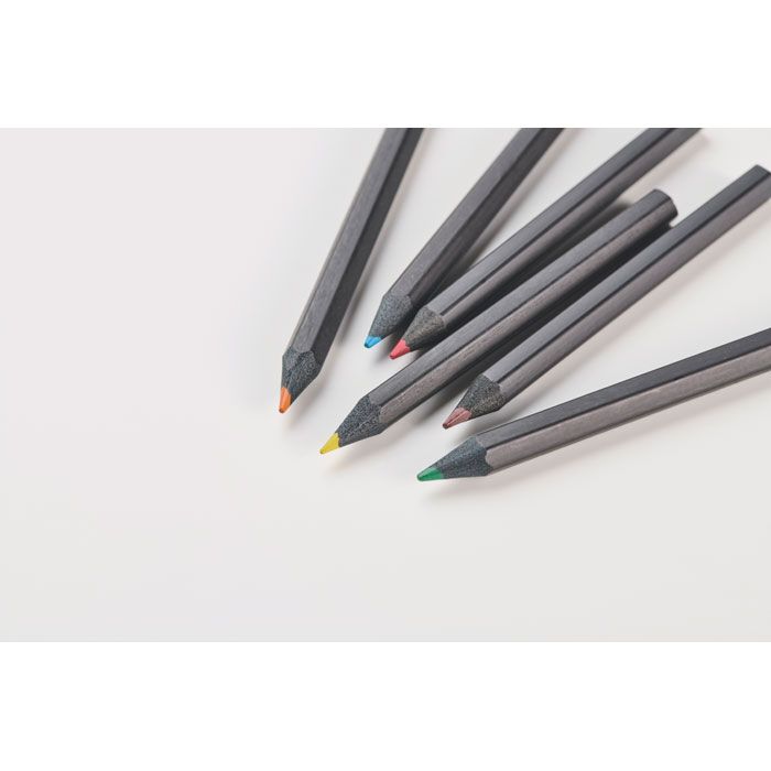 Buntstifte-Set mit Anspitzer NEGRO - schwarz-916
