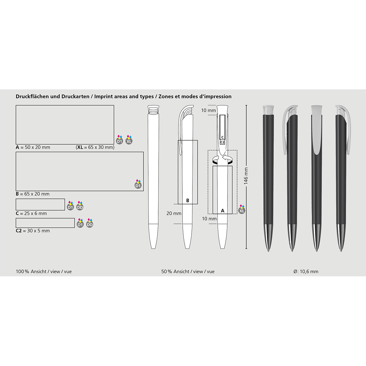 Druckkugelschreiber Jona high gloss Mn - hellgrün-608