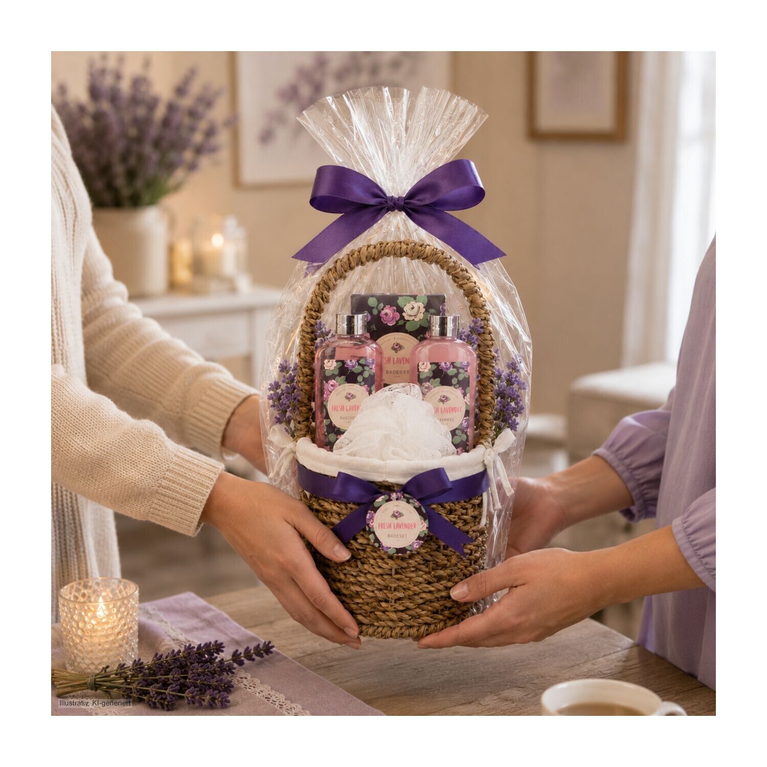 Wellness-Geschenkset: Lavendelkörbchen-66