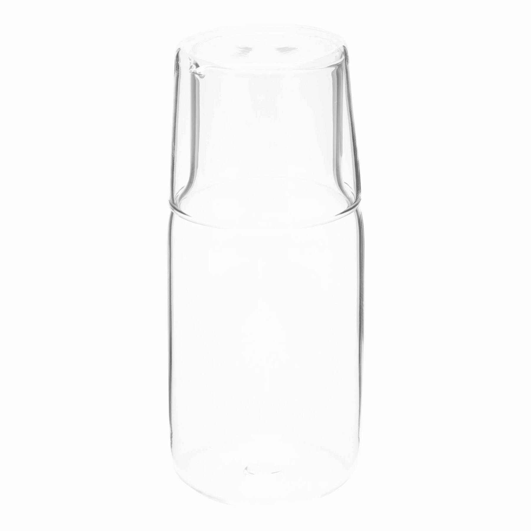 Glas-Karaffe mit Trinkglas CALMY - transparent-748