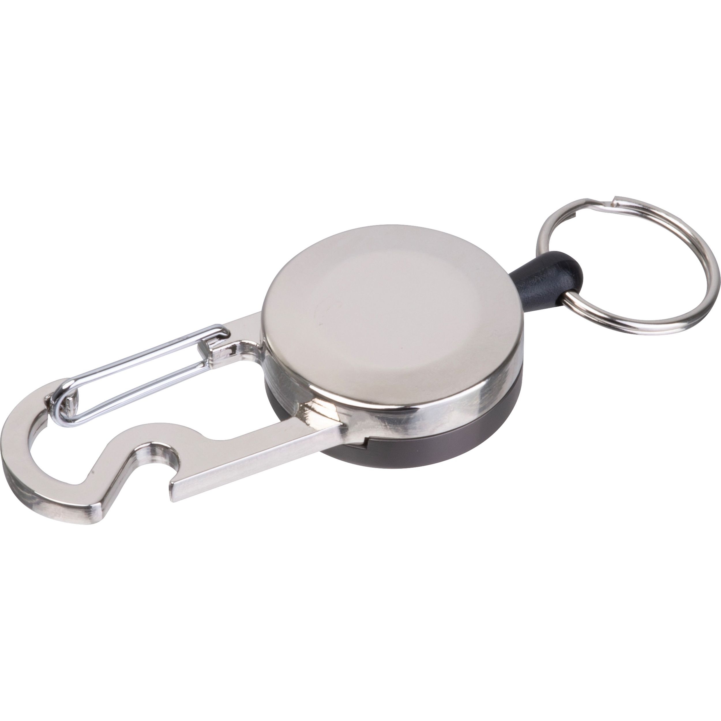 Ausziehbarer Schlüsselanhänger mit Karabiner aus Metall PEGGY - schwarz-47