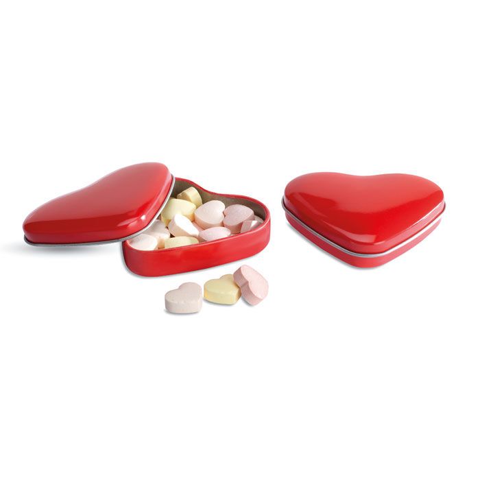 Herzdose mit Bonbons LOVEMINT - rot-885