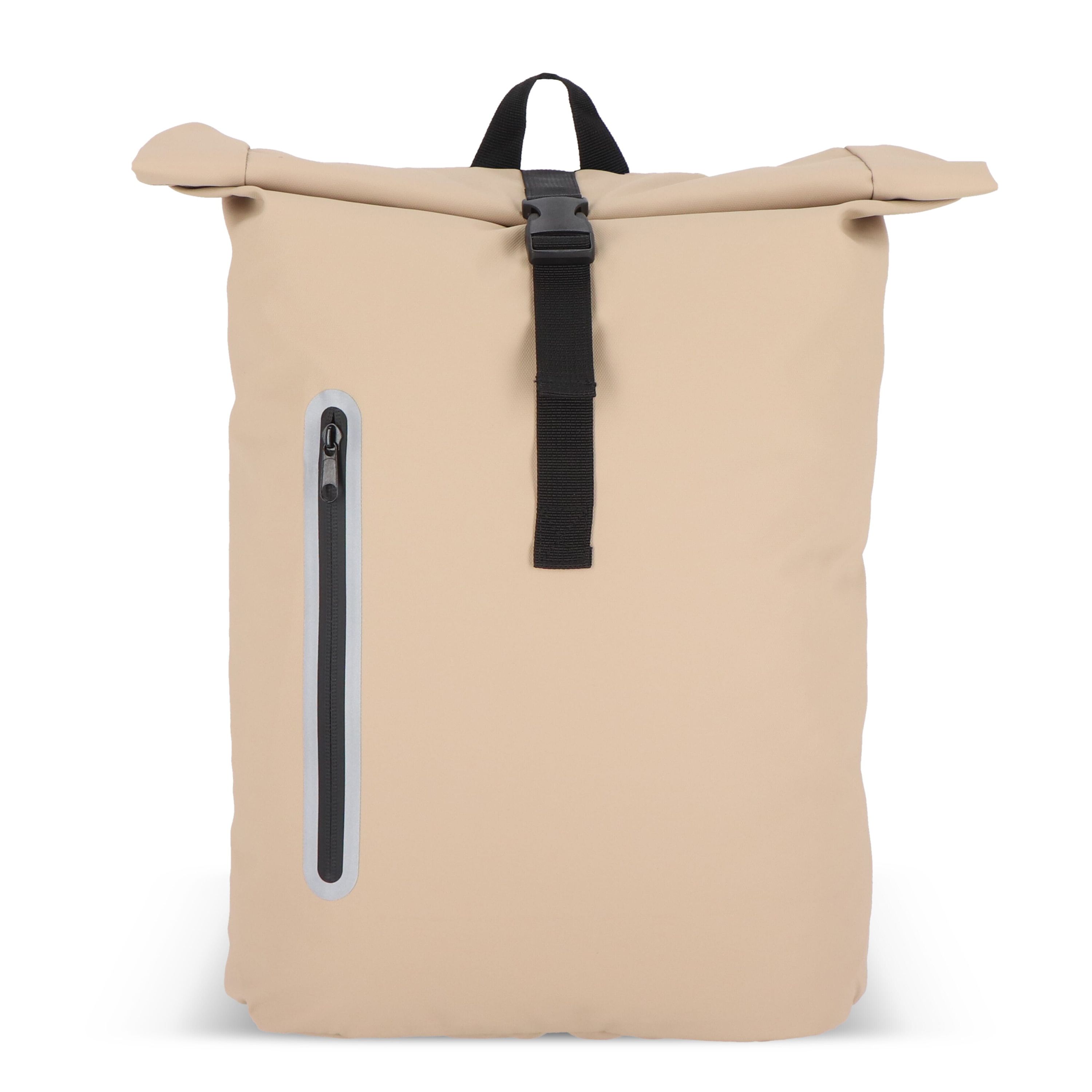PU-beschichteter R-PET 600D Rolltop-Rucksack 20L - natur-968