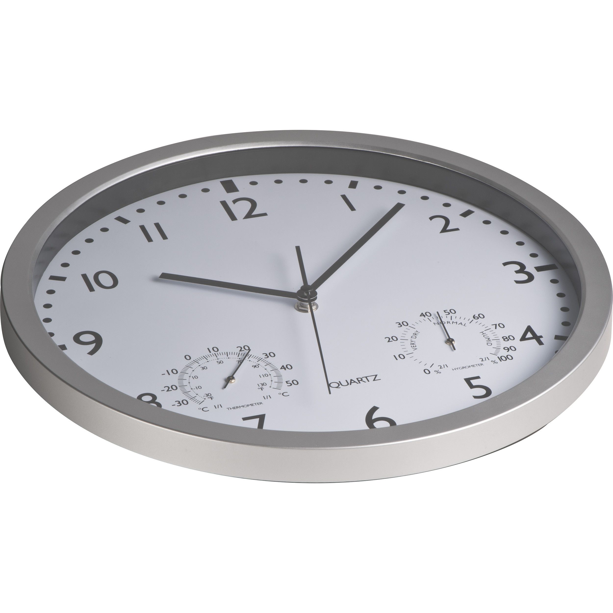 Wanduhr mit Hygro - und Thermometer - weiß-617