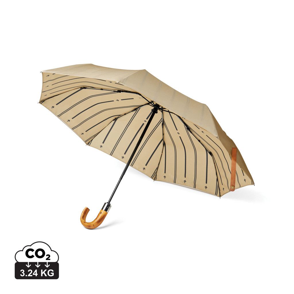 VINGA Bosler AWARE™ 21" faltbarer Schirm aus recyceltem PET - beige-305