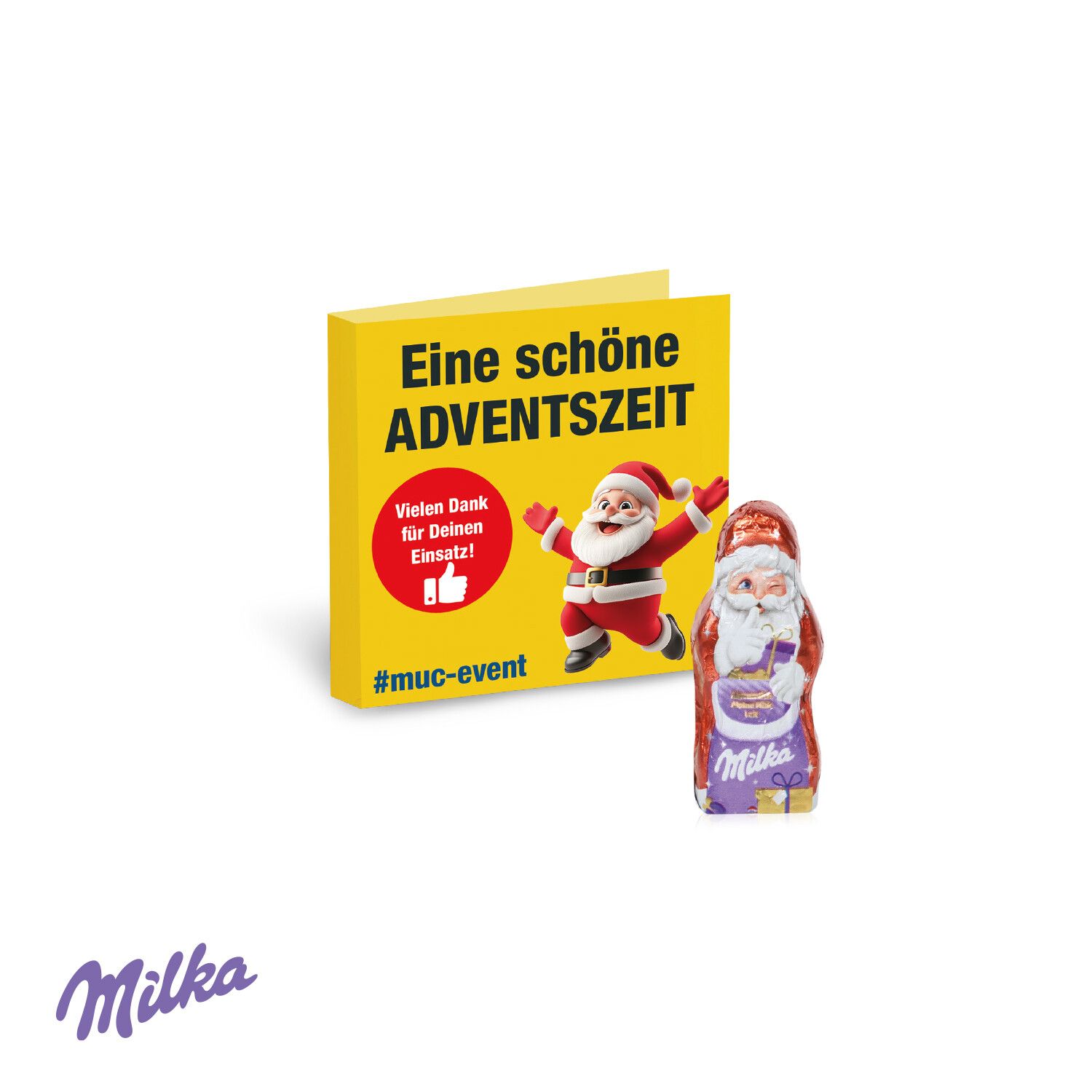 Werbe-Klappkarte mit Weihnachtsmann von Milka-82