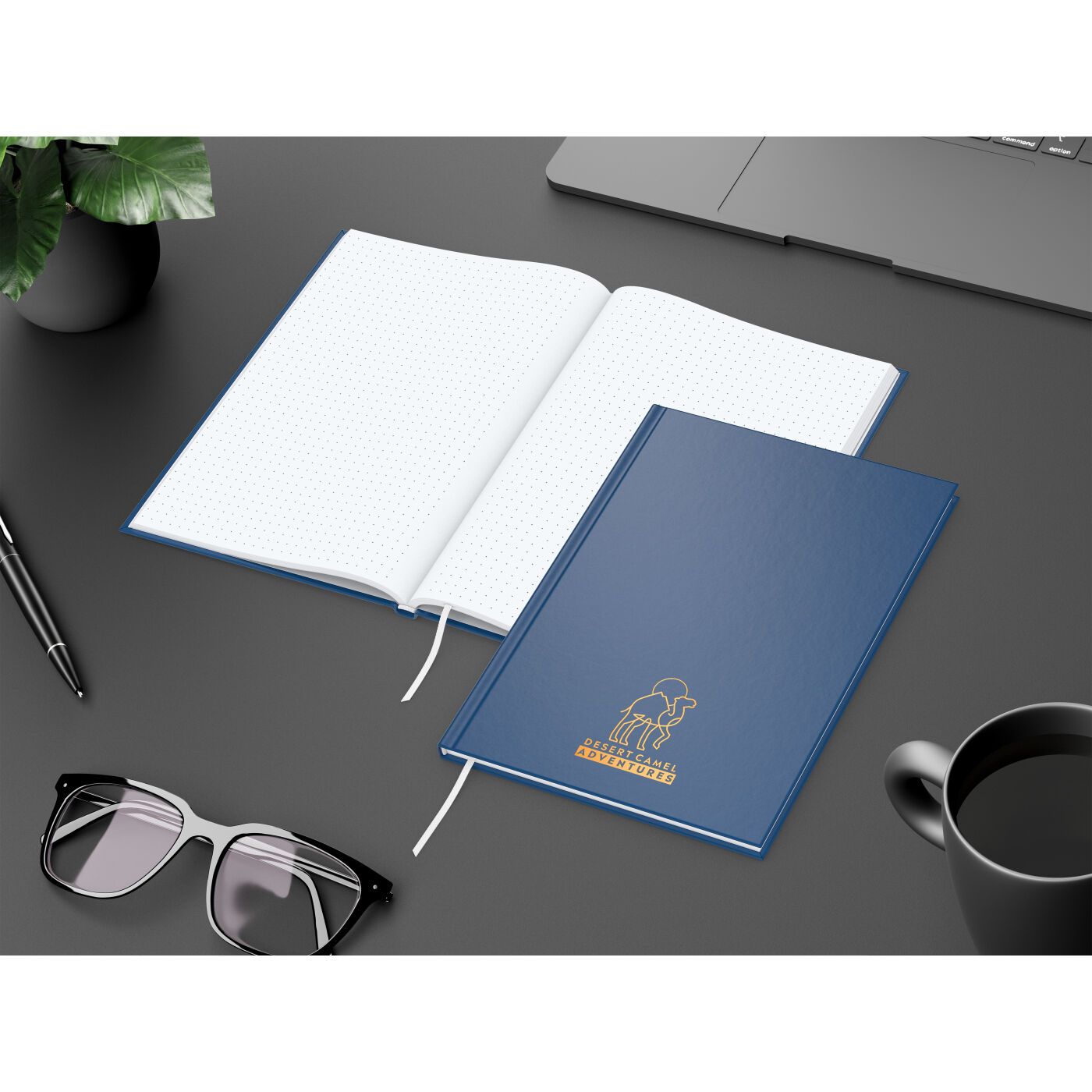 Notizbuch Memo-Book, A5, Punktraster, dunkelblau-647