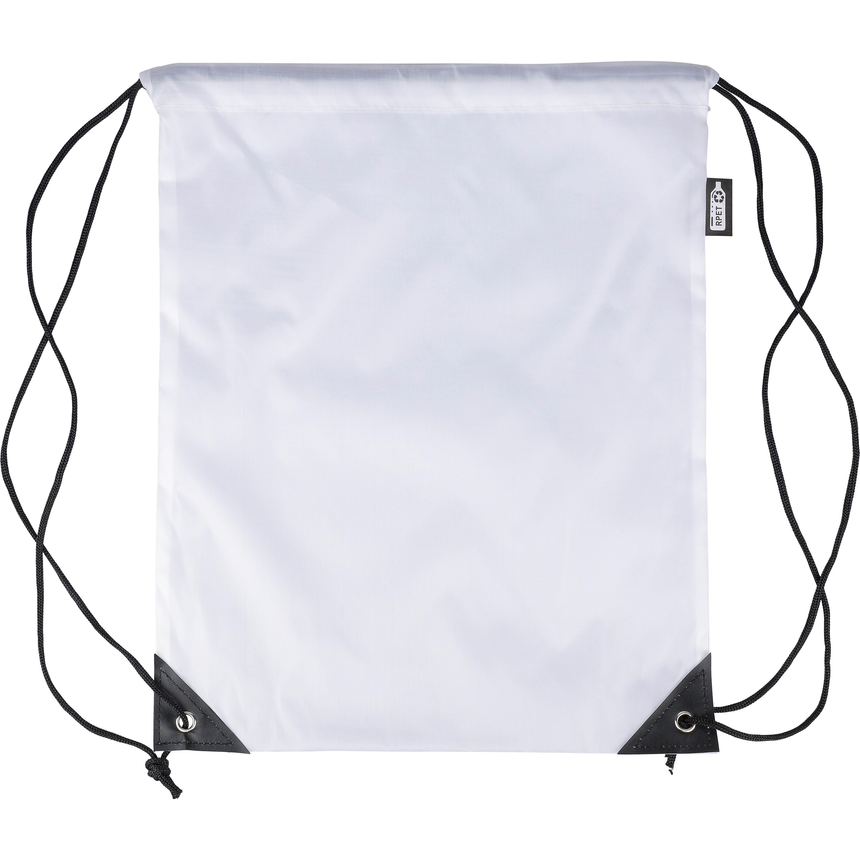 rPET 210D Polyester Rucksack mit Kordelzug Calix - weiß-389