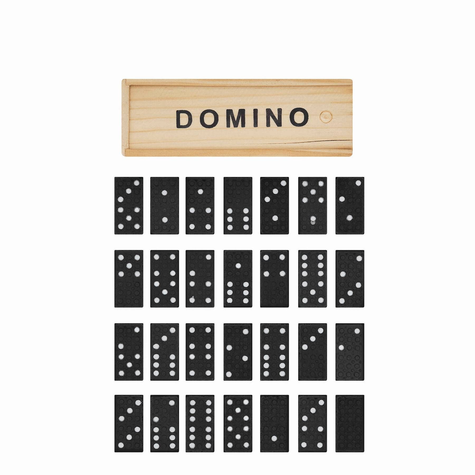 Klassisches Spiel DOMINO - holz - schwarz-462