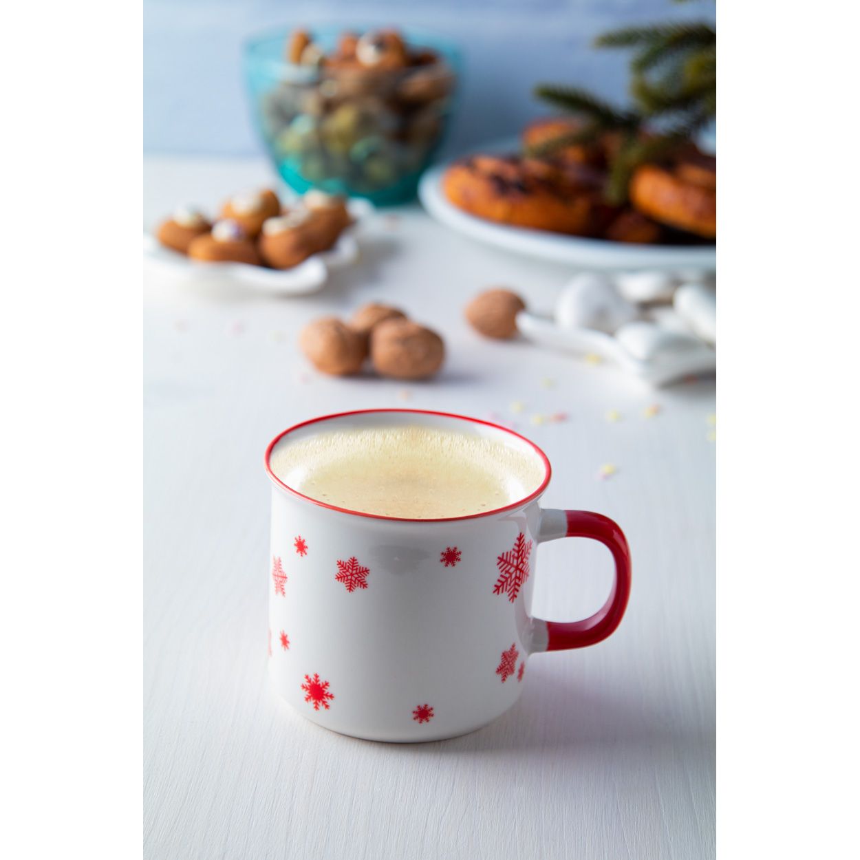 Nakkala Vintage Weihnachtstasse - rot - weiß-189