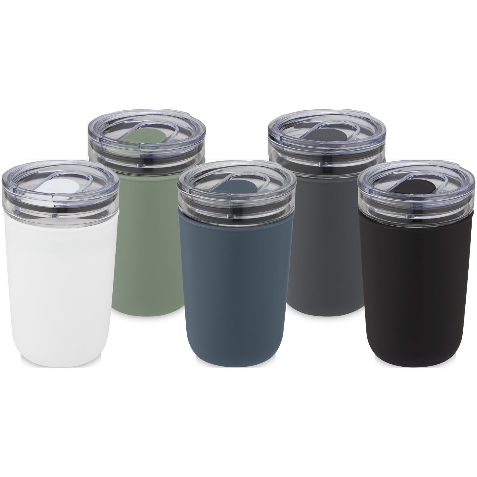 Bello 420 ml Glasbecher mit Außenwand aus recyceltem Kunststoff - weiss-624