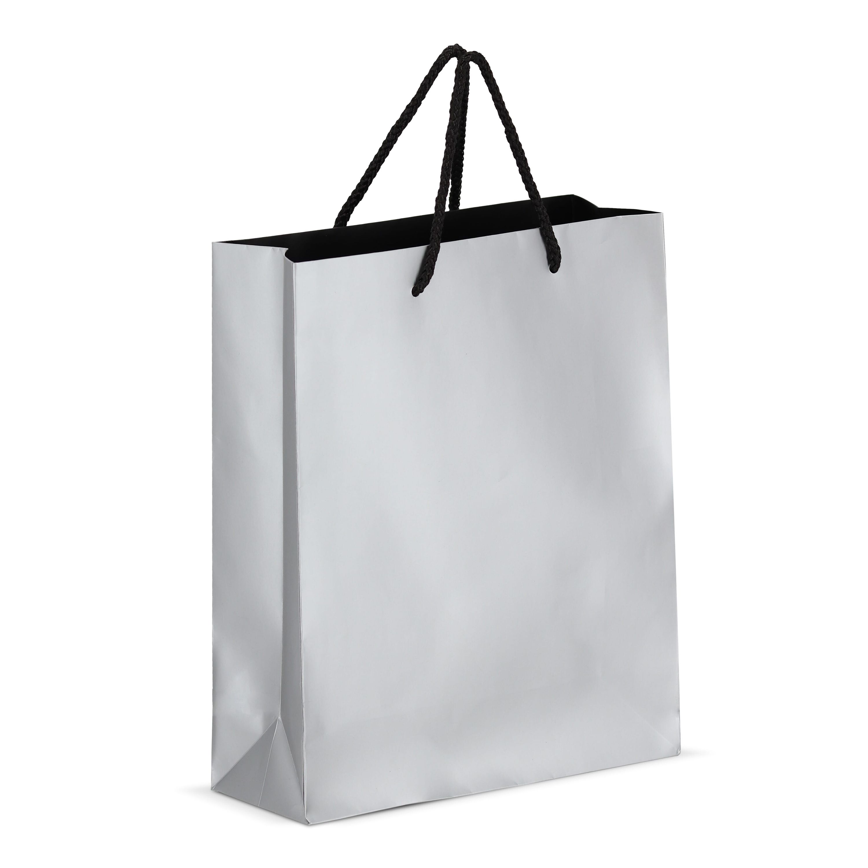 Papier Geschenktasche 24 x 10 x 30cm 200g/m² - silber-412