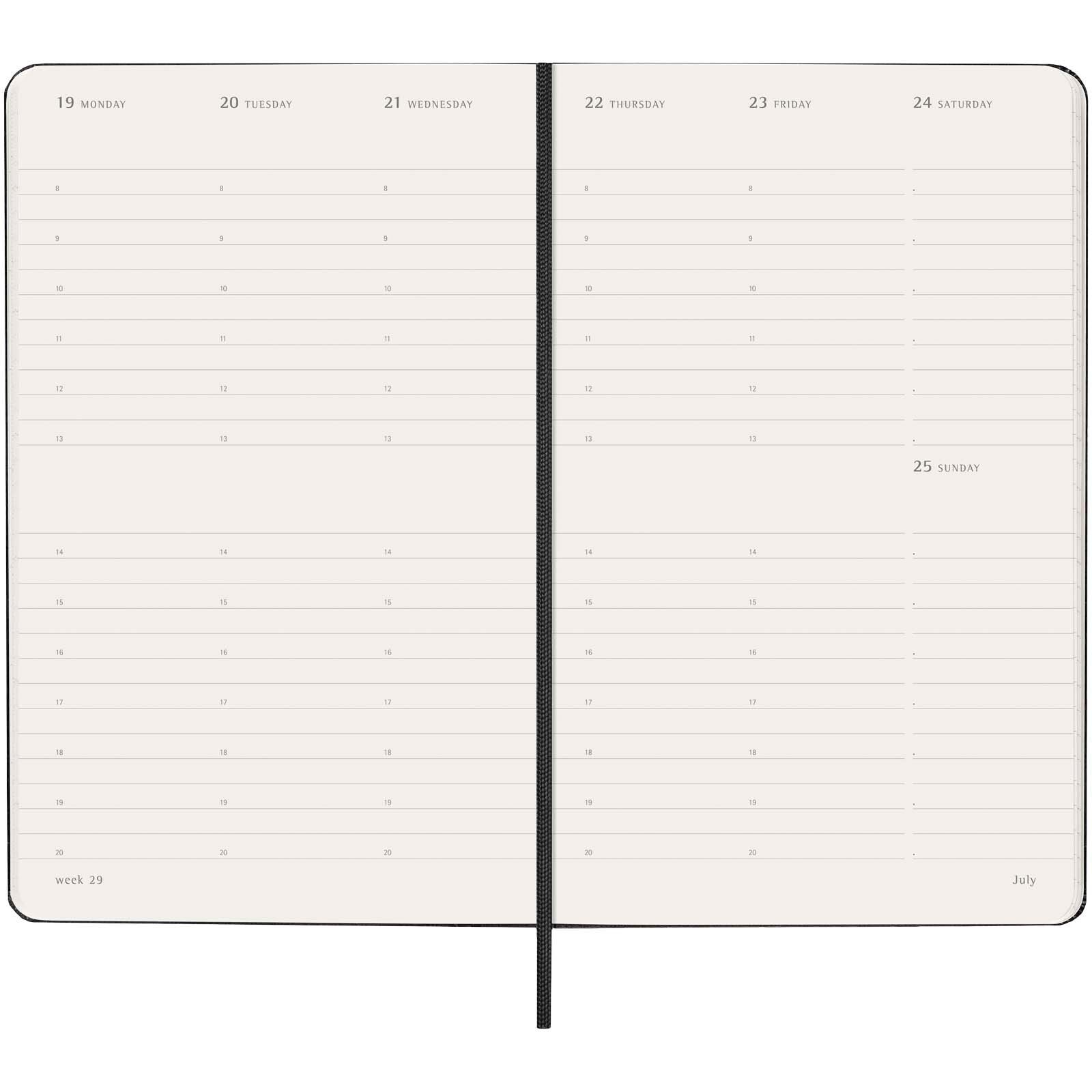 Moleskine Hardcover 12 Monate Wochenkalender L vertikal - schwarz-242