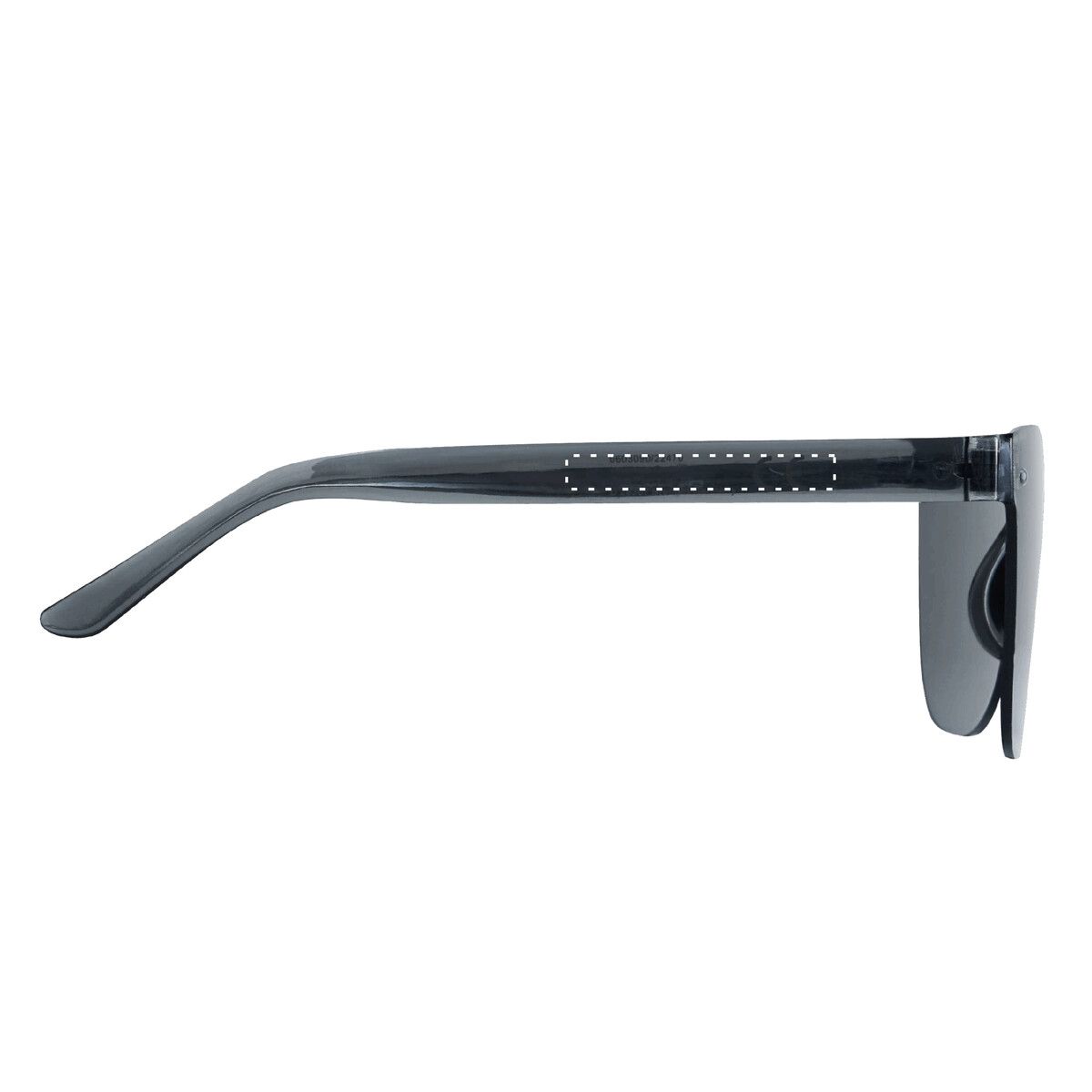 Veredelungsposition mittig auf der rechten Seite des Brillengestells