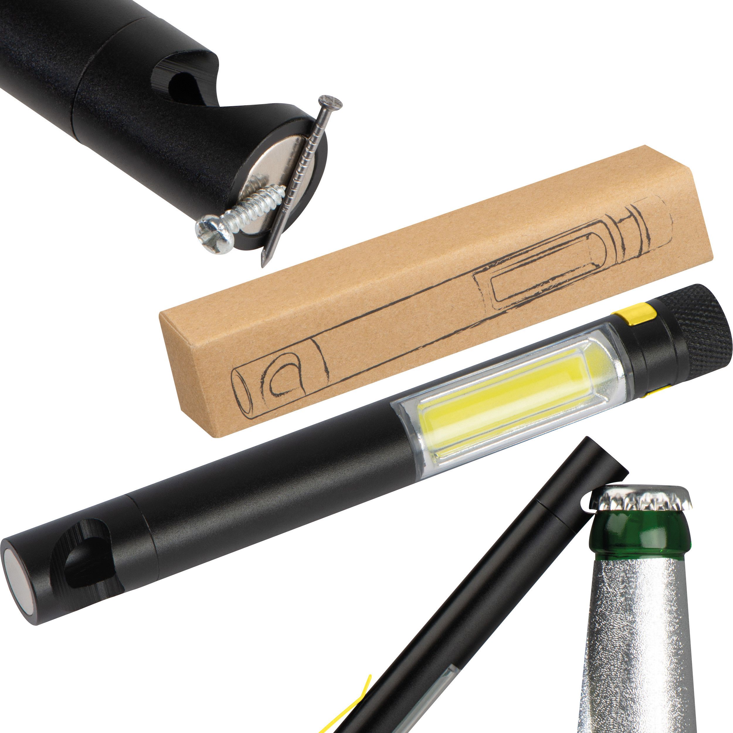 COB Taschenlampe mit Flaschenöffner - gelb-30