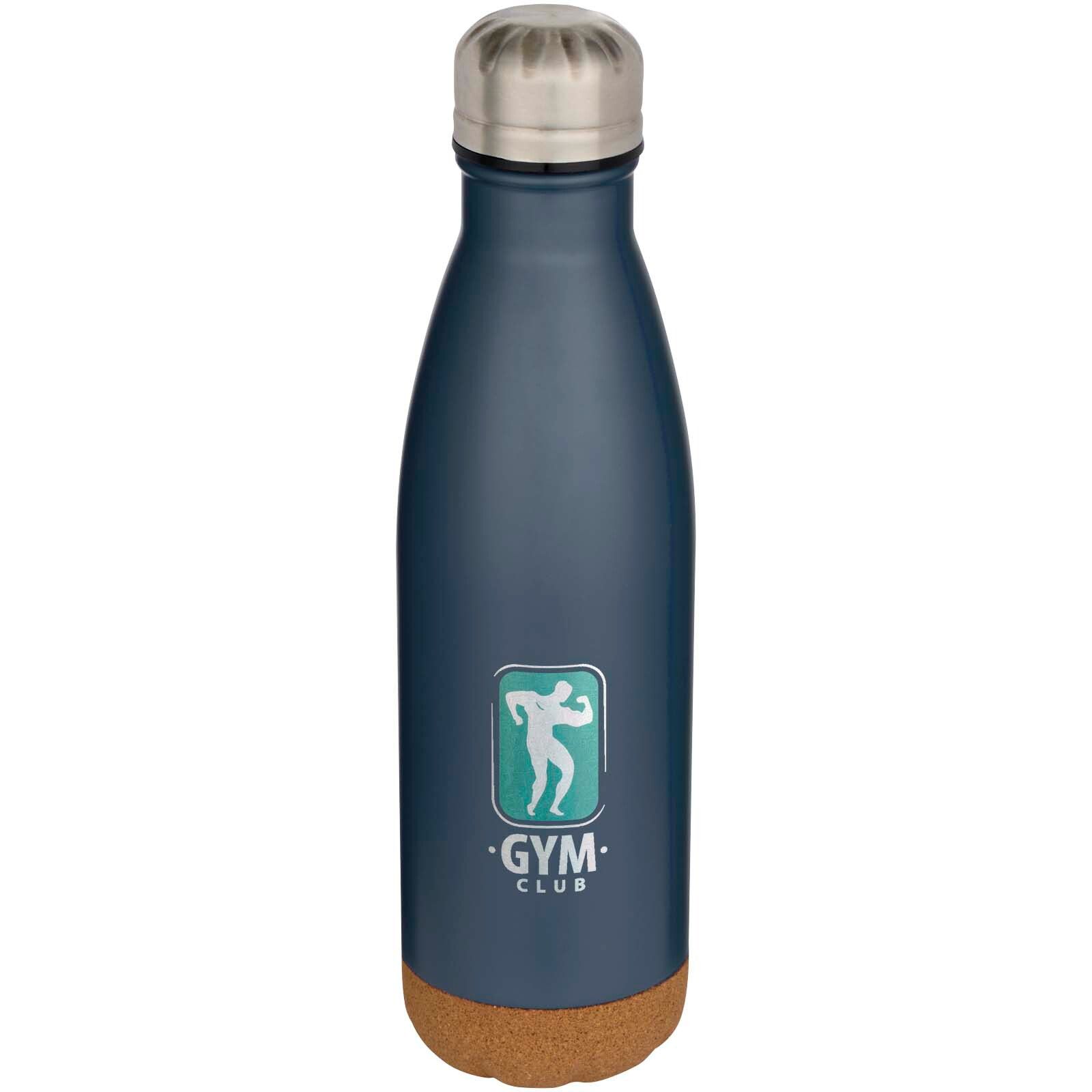 Cove 500 ml doppelwandige, vakuumisolierte Trinkflasche aus Edelstahl mit Korkdetails - hale blau-848