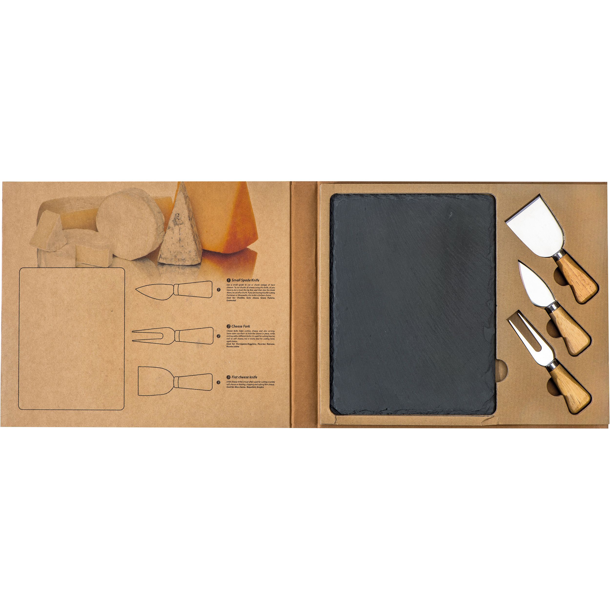 Set aus Schieferplatte und Käsebesteck - anthrazit-676