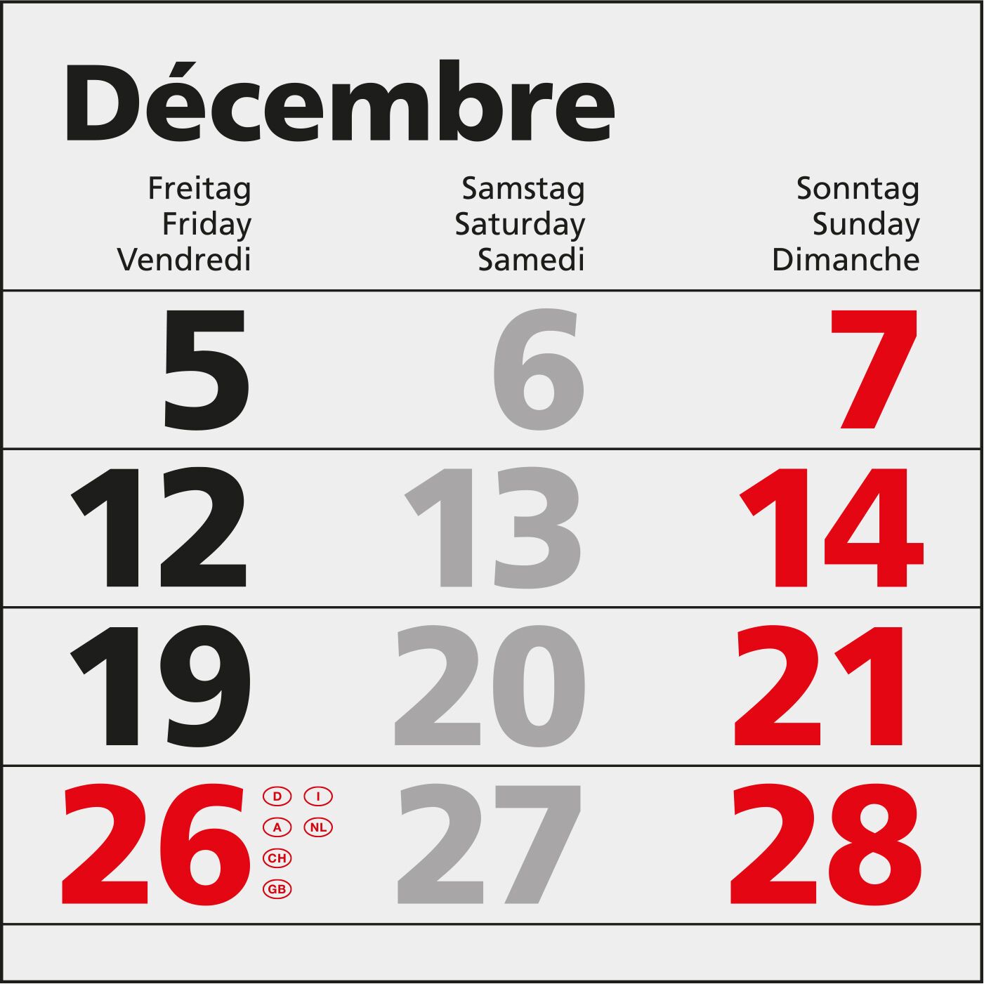 4-Monatskalender Einblatt Mega 4 Post A-757