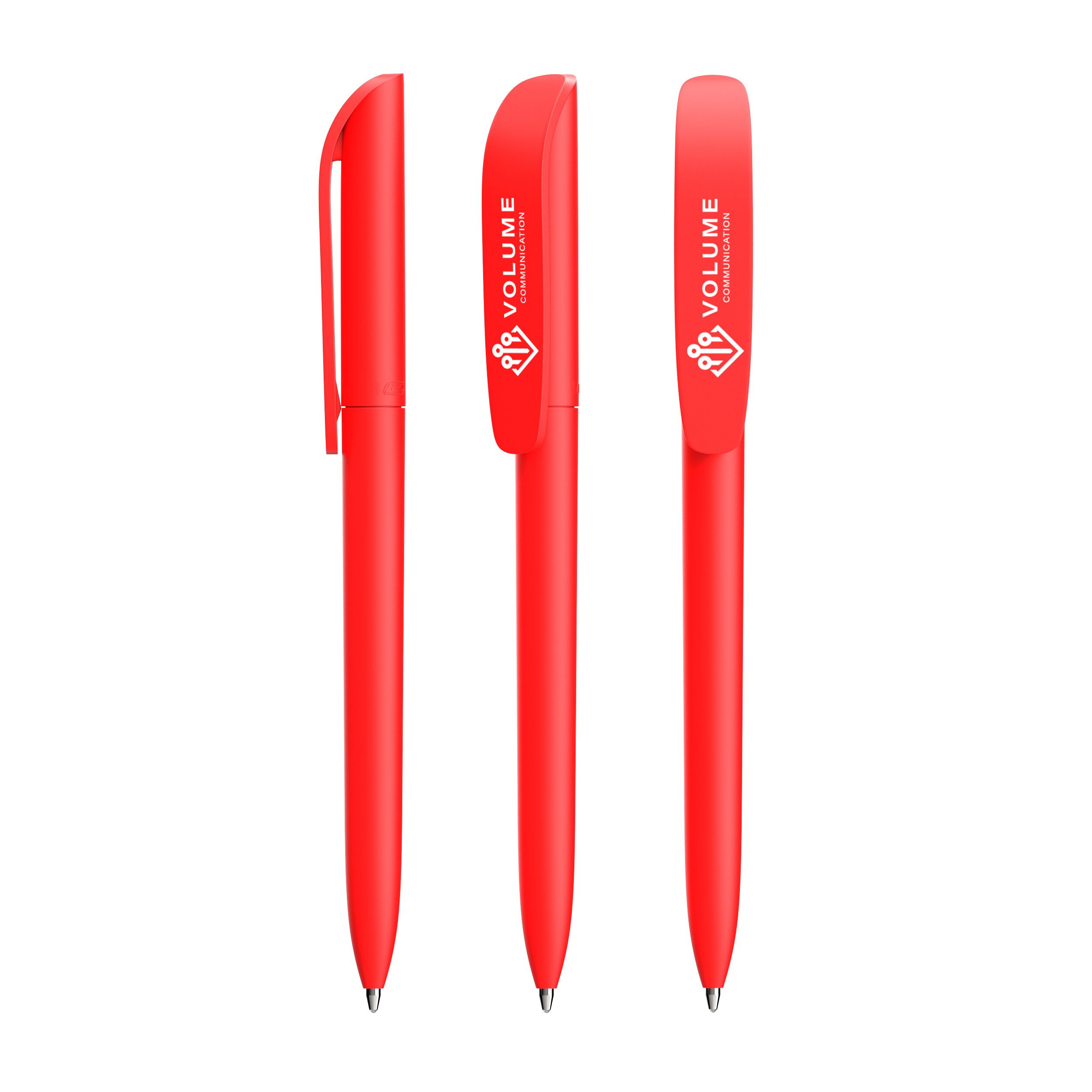 BIC® Super Clip Soft, Mine schwarz - sanftes rot-987