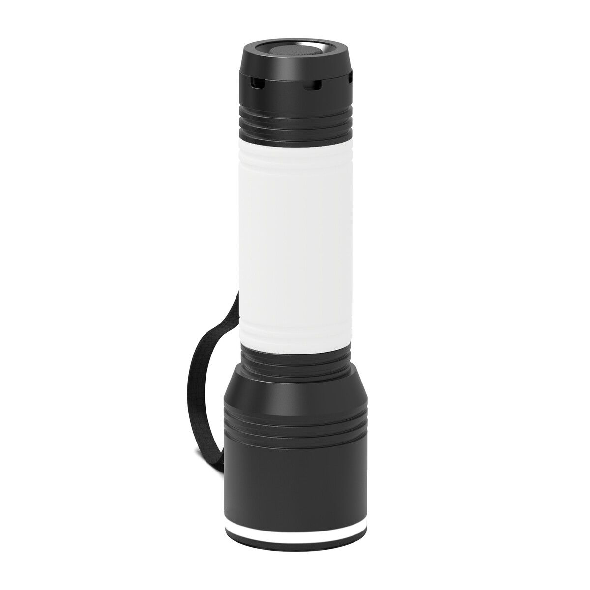 Taschenlampe myFLASH 700 mit Ring und Hülle - schwarz - weiß - weiß-644