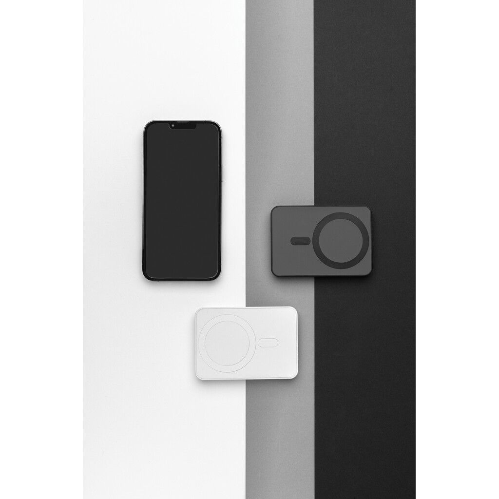 Magnetix 5.000mAh magnetische Powerbank aus RCS recycel. ABS - weiß-957