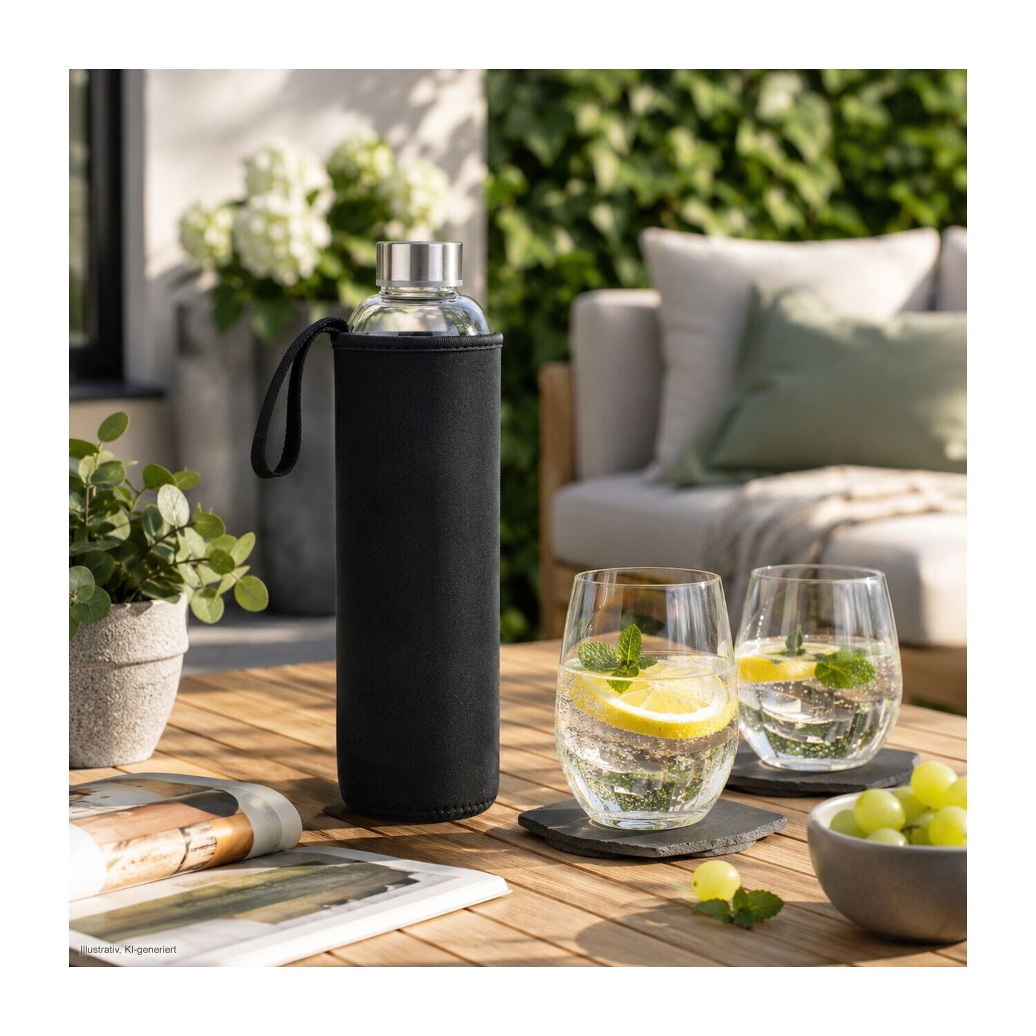 ROMINOX® Glaskaraffe Pura 1.000 ml, auch für Kohlensäure geeignet-826