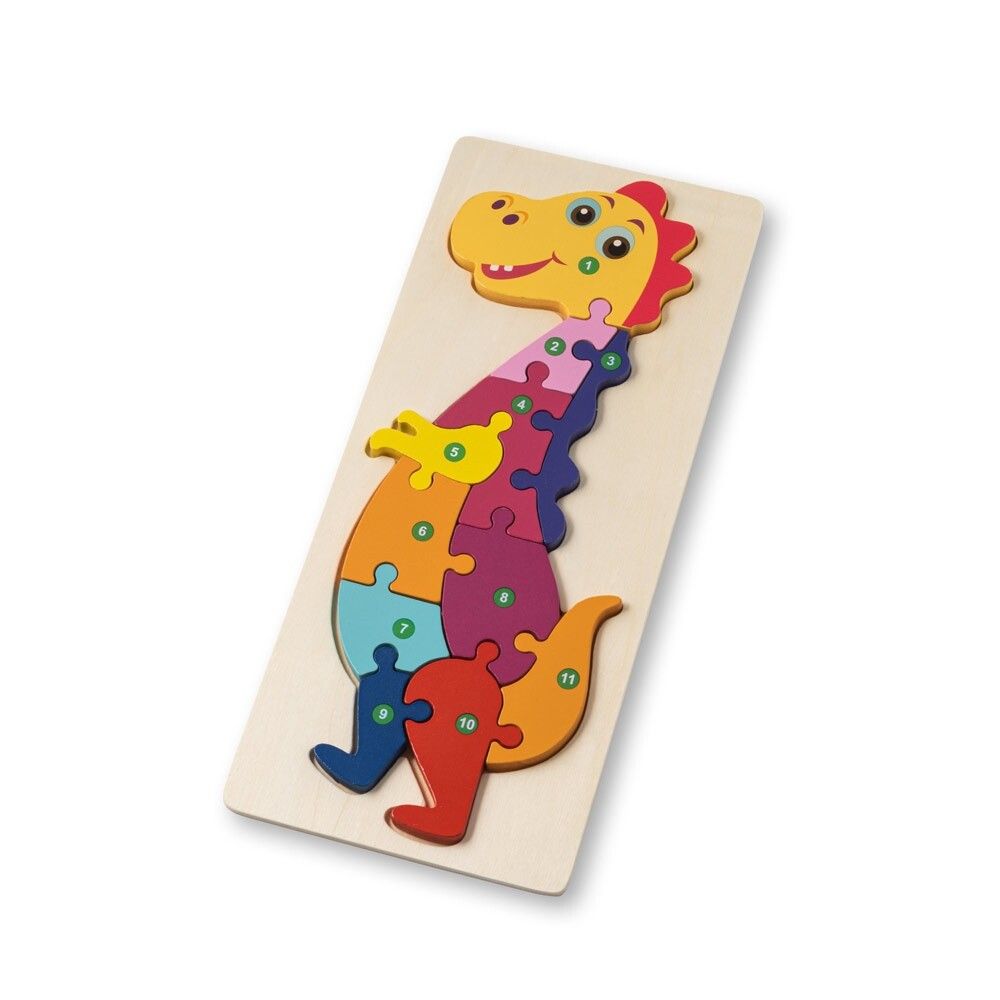 DIPLODOCO Puzzle in Dinosaurierformat aus Kiefernsperrholz - naturhell-55