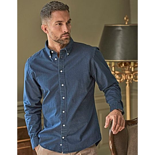 Men´s Casual Twill Shirt - indigo-293