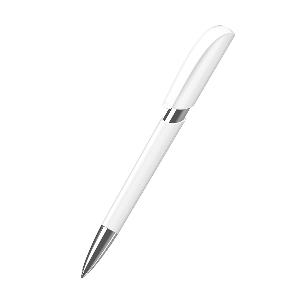 Druckkugelschreiber Push high gloss Mn - weiss-618