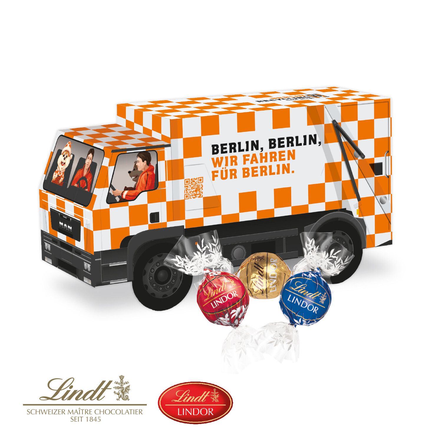 3D Präsent "Lkw" mit Lindt Lindor Pralinés-752