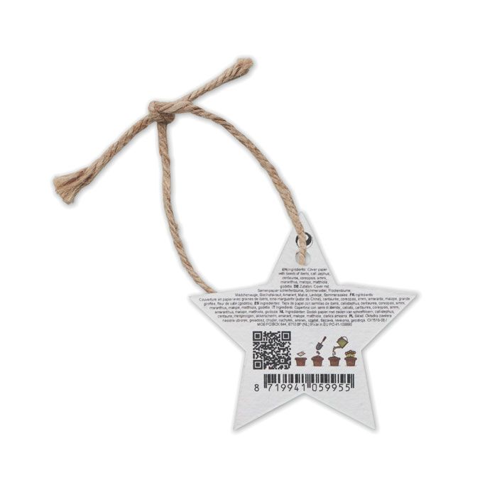 Weihnachtsschmuck Samenpapier STARSEED - weiß-532