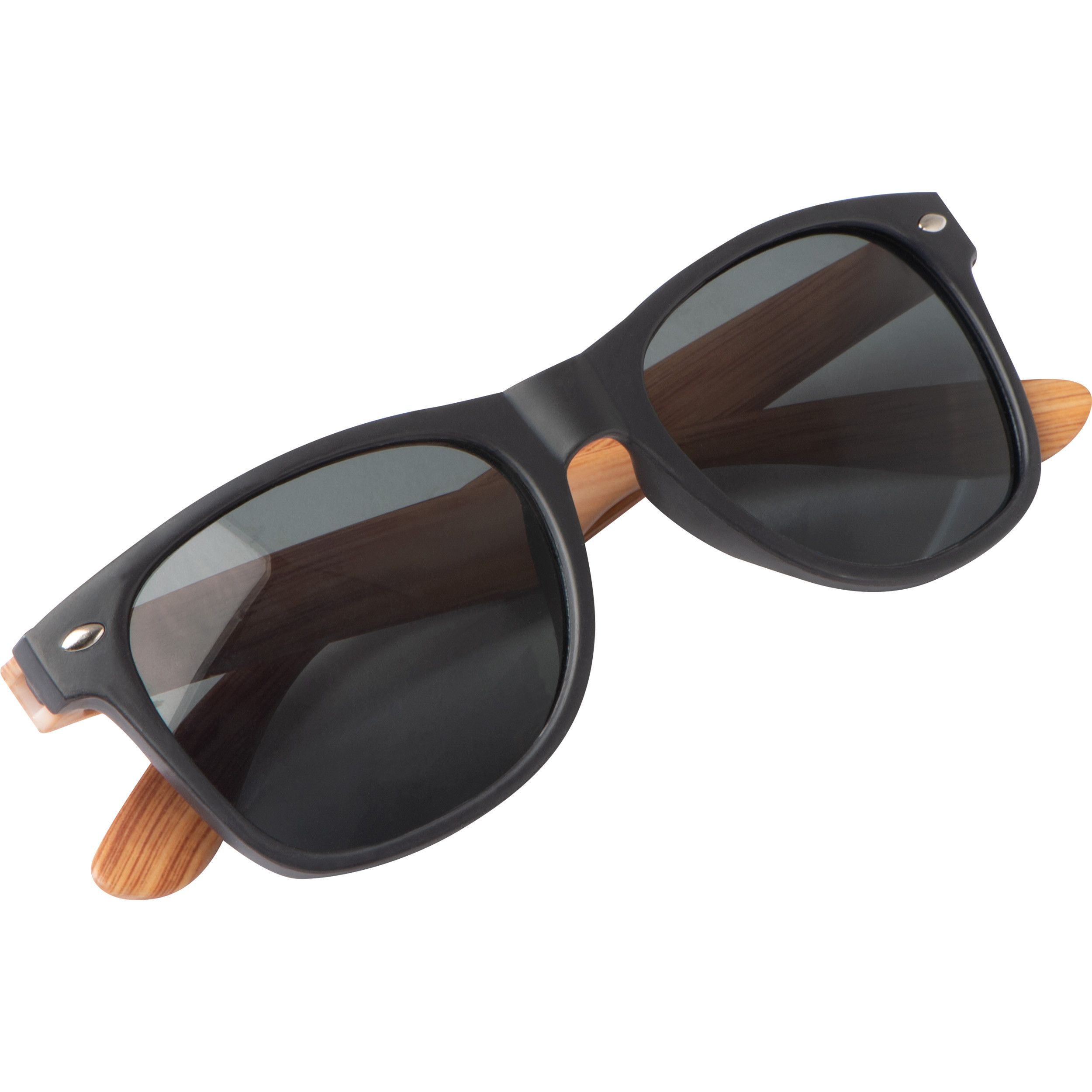 Sonnenbrille mit Bügeln in Bambusoptik - beige-599