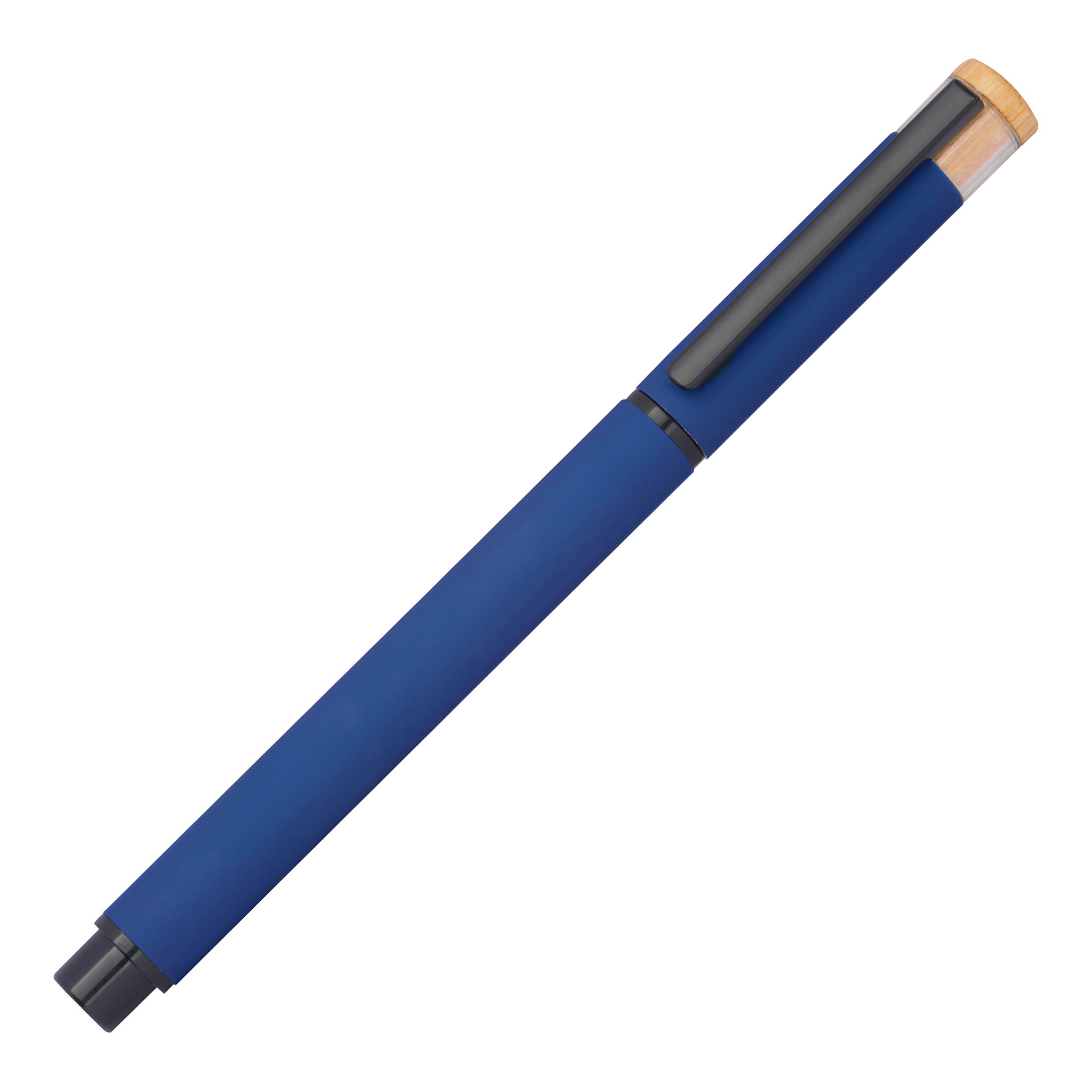 Schreibset mit Kugelschreiber und Rollerball aus recyceltem Aluminium  - blau-174
