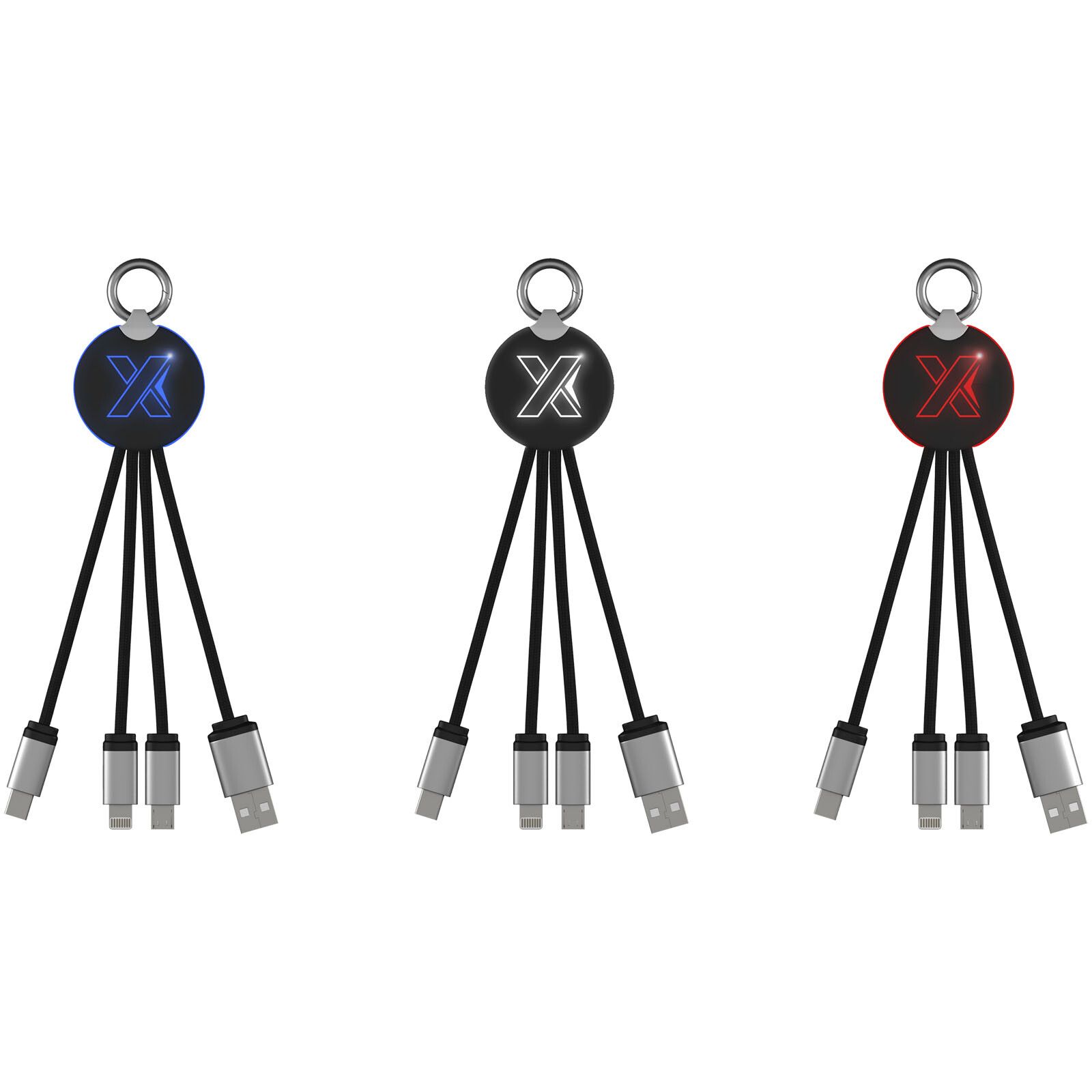 SCX.design C16 Kabel mit Leuchtlogo - rot -  schwarz-511