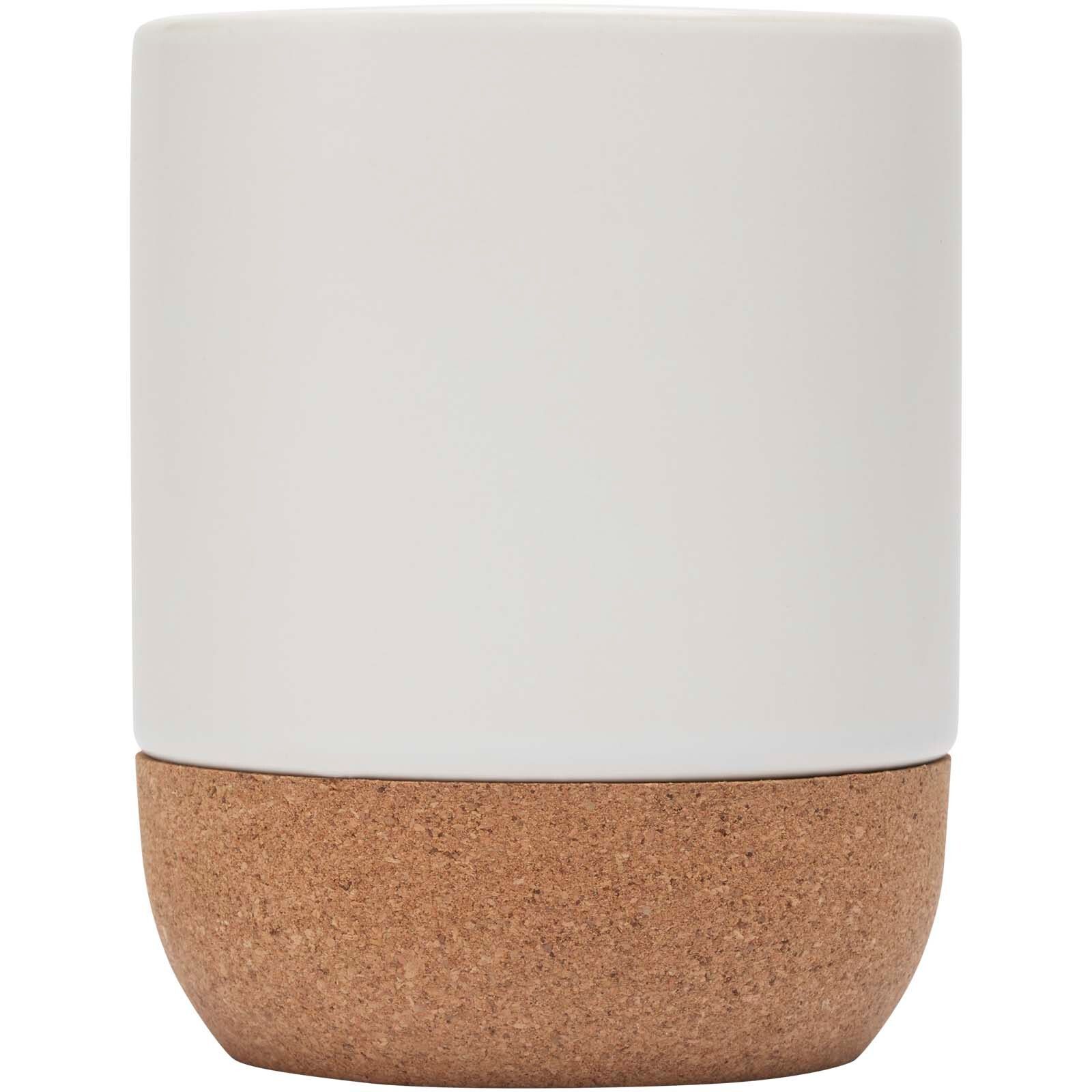 Bari 300 ml Sublimation Keramiktasse mit Korkdetails - weiss-491