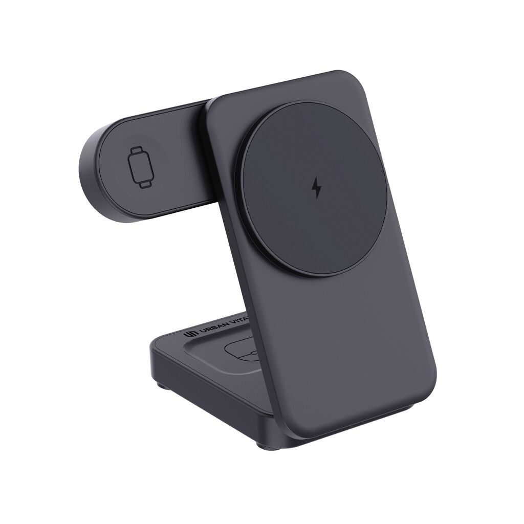 Urban Vitamin Arcadia 15W 3in1 Magnet-Charger aus RCS rABS - schwarz-686