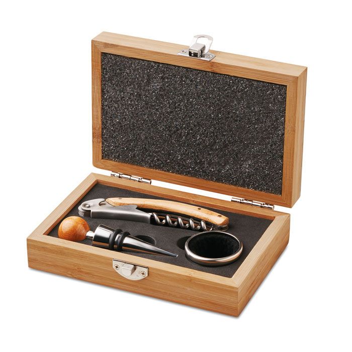 Wein-Set in Bambus-Box SONOMA - holz-902