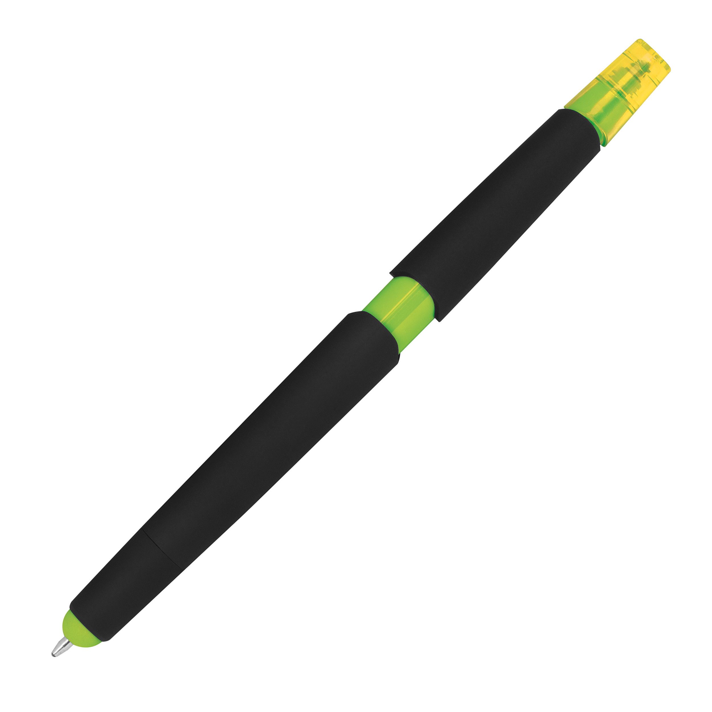Kugelschreiber mit Textmarker und Touchfunktion - apfelgrün-652