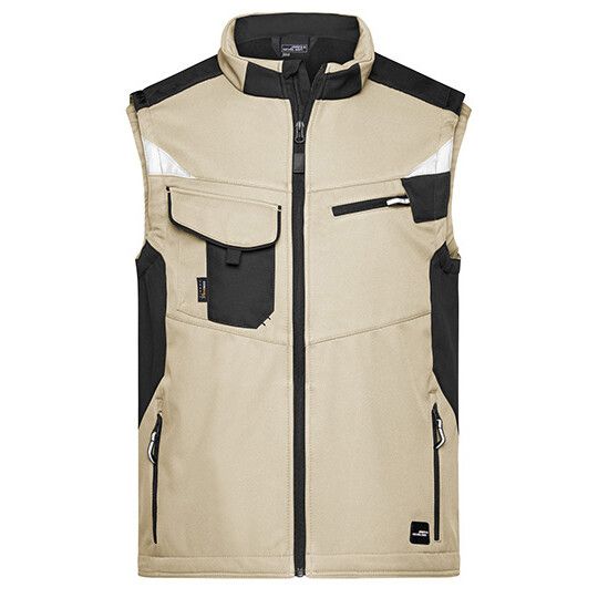Workwear Softshell Vest -STRONG- für Herren - stone - black-950