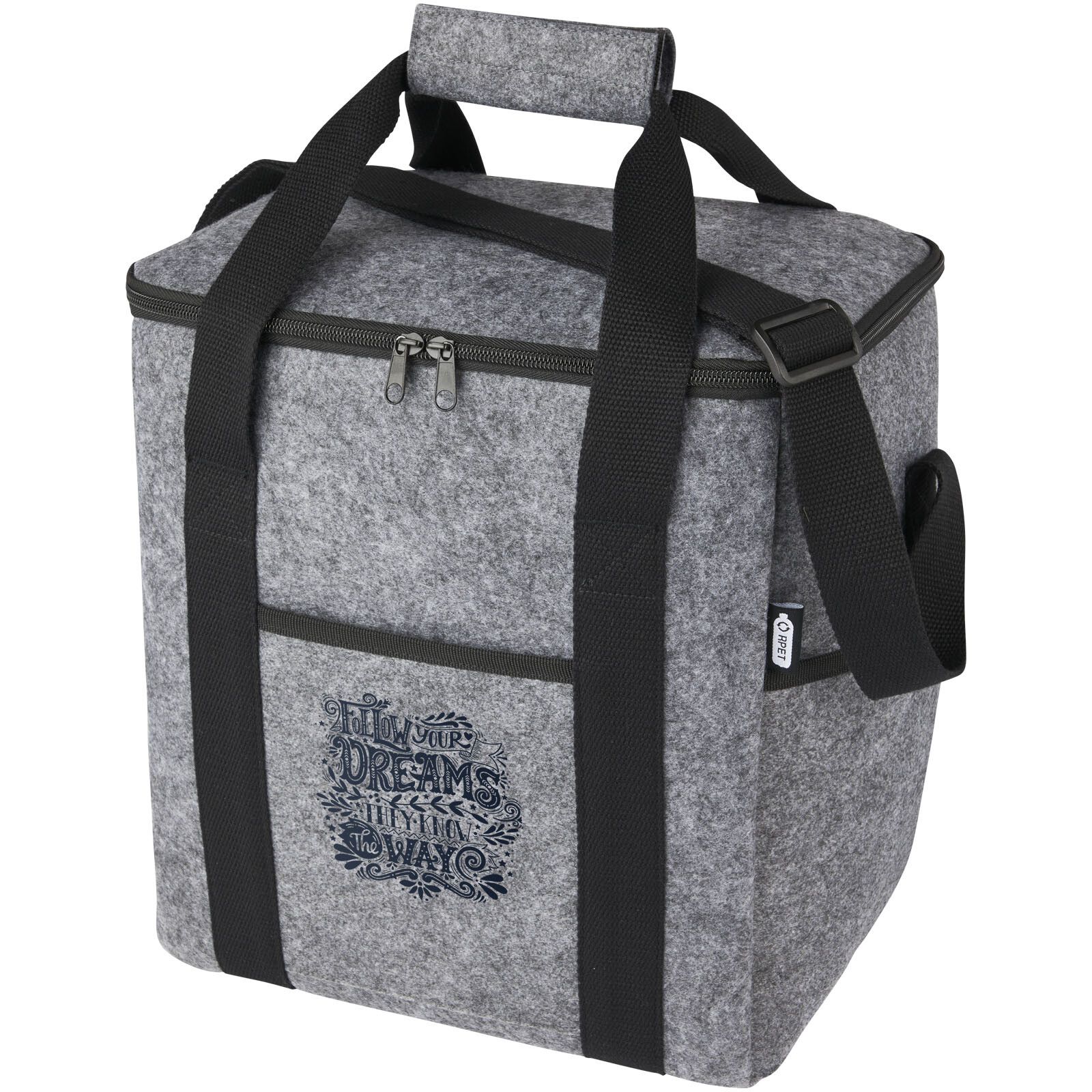 Felta Kühltasche aus GRS-recyceltem Filz 21 L - mittelgrau-209