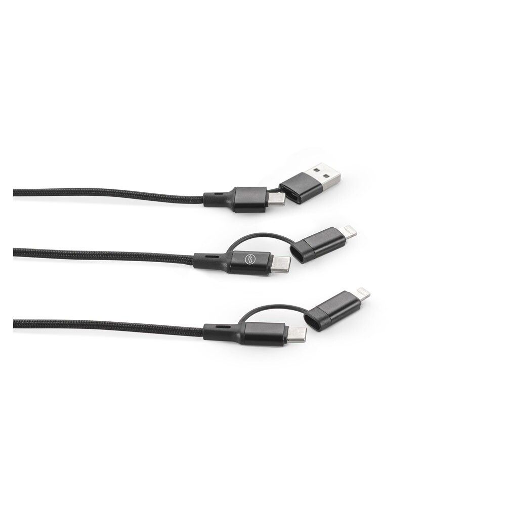 BERTOZZI Superschnell 6in1 USB-Kabel aus Aluminium und recyceltem PET - schwarz-675