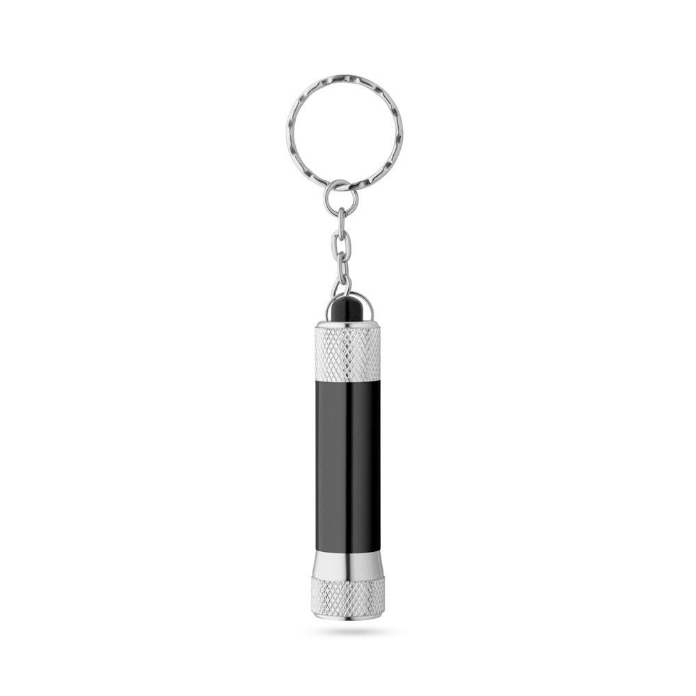 RE-LERGAN Aluminium-Schlüsselanhänger mit 3-LED-Taschenlampe - schwarz-680