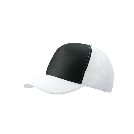 5-Panel Polyester Mesh Cap - black - white-594