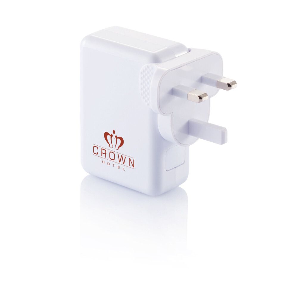 Reiseadapter mit 4fachem USB Anschluss - weiß-743