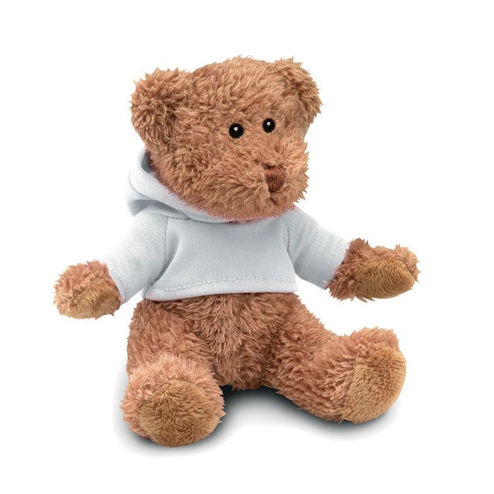 Teddybär mit Hoody JOHNNY - weiß-576