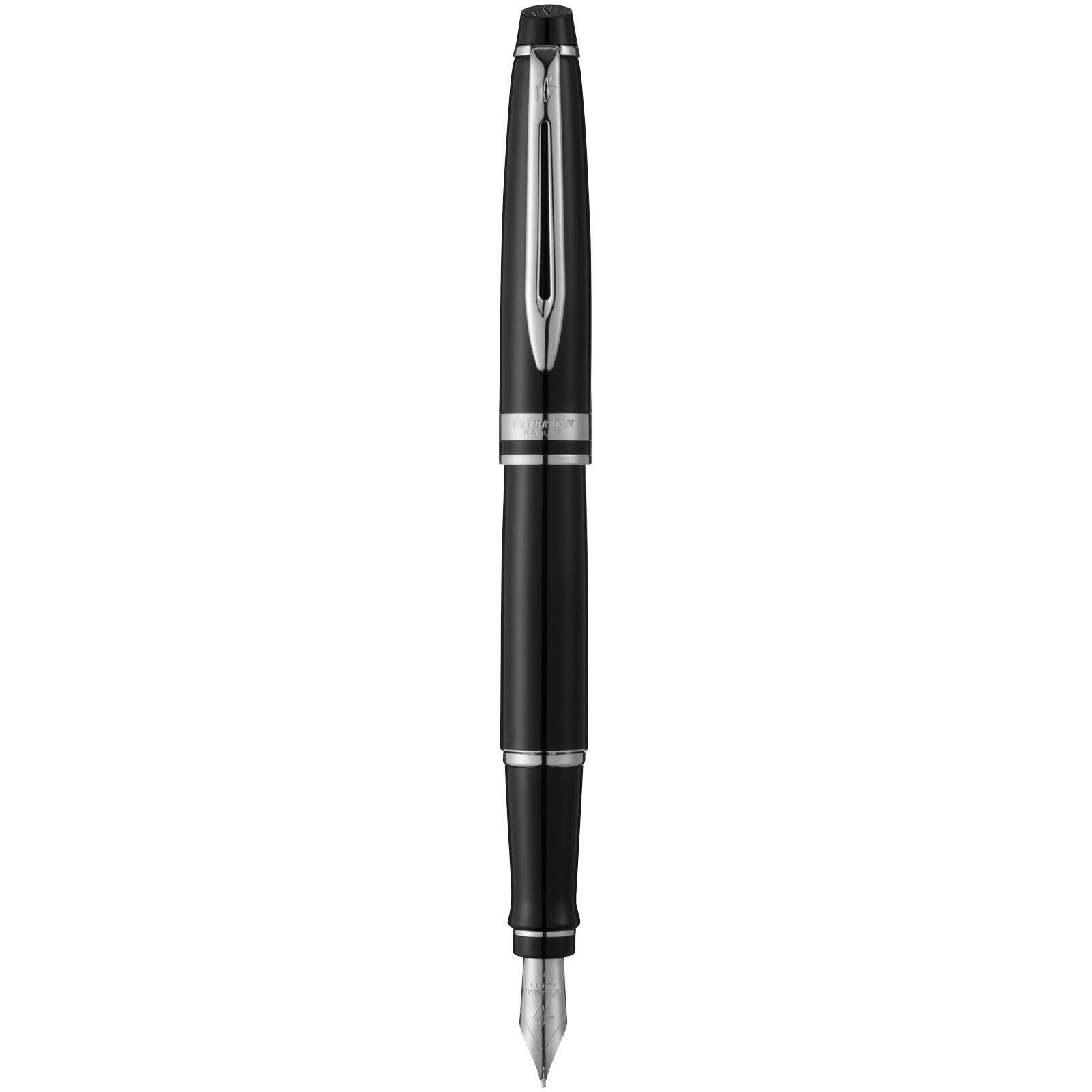 Waterman Expert Füllfederhalter (blaue Mine) - schwarz -  chrom-847