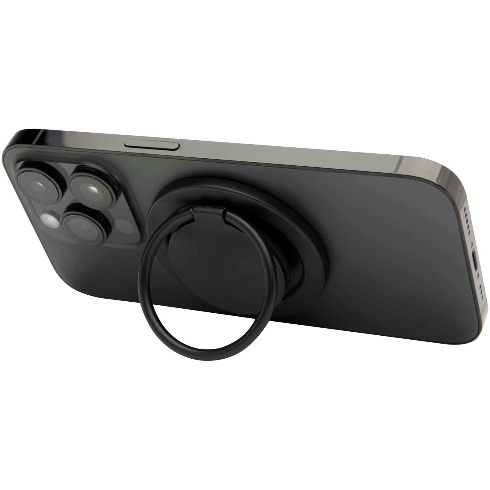 Albali Magnetische Smartphonehalterung  aus recyceltem Kunststoff mit Ringständer - schwarz-178