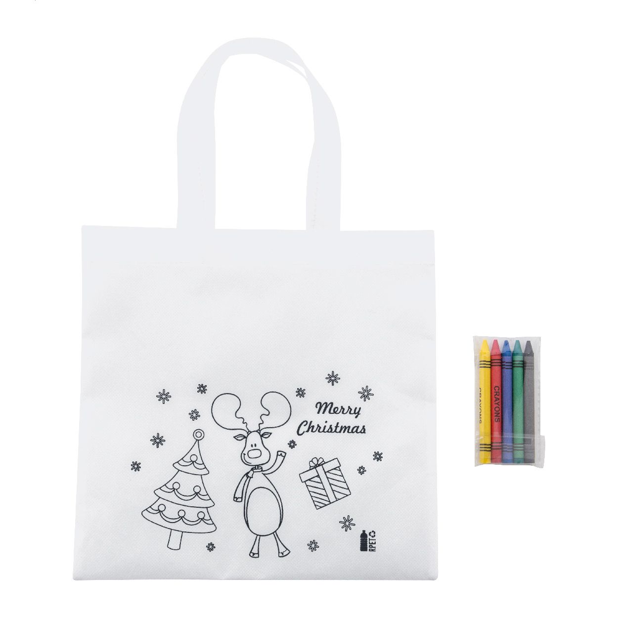 Julfar Shop Weihnachtstasche zum Ausmalen - weiß-201
